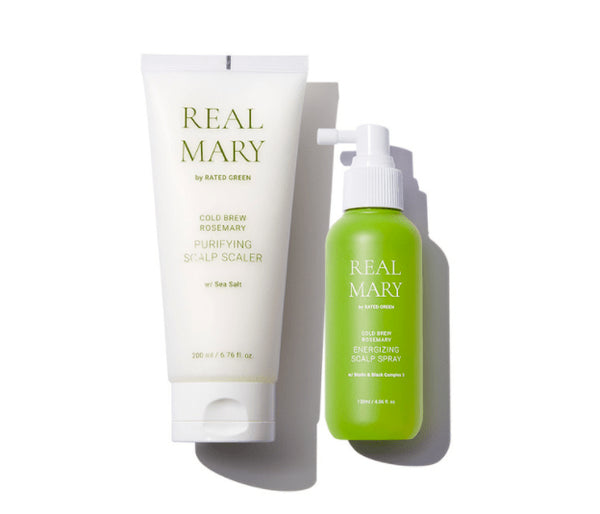 Set de tratament de exfoliere a scalpului si spray energizant, Real Mary Hair Care Kit - WowSkin Romania